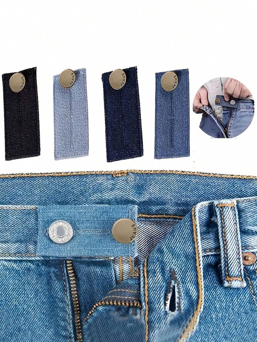 Extensores de cintura ajustables con botones - Desmontables, adaptables para pantalones de hombres y mujeres, ganchos largos, juego de extensores de botones para pantalones vaqueros y cinturón, herramienta de costura práctica, ensanchadores de cintura ajustables para hombres y mujeres