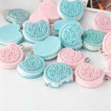 10/20 piezas Colgantes a la moda de galletas y postres, dijes de resina simulados de aperitivos, aptos para hacer joyas DIY