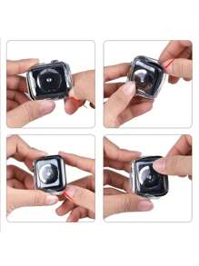3pcs Protective Case, 360° Full Coverage Waterproof Anti-Slip Shockproof TPU Bumper Protective Cover Compatible With Apple Watch 49mm 45mm 41mm 44mm 40mm 42mm 38mm Series 9 Ultra 8 7 6 SE 5 4 3, Watch Accessories - Transparent 3PCS - View 5