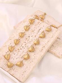 1pc 18k PVD Gold Plated Stainless Steel Hollow Heart Pendant Necklace For Women Silver Golden Color Light Handy Heart Chain Necklaces Party Jewelry Gifts - Necklaces - View 1