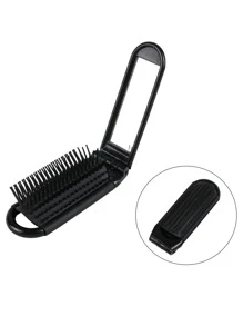 1 件塑料折叠镜发梳 - 旅行迷你口袋发刷 - 便携式小巧梳子，带化妆镜、发刷、梳子、美发工具、美发产品及配件，适用于理发沙龙美容旅行必需品