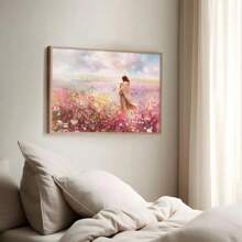 1pc Unframed Colorful Floral Jesus Lamb Of God Canvas Poster Print Shepherd's Care Lost Lamb Christian Art Aesthetic Painting Minimalist Wall Art Picture For Dorm,Apartment,Bedroom,Living Room,Modern Home Decoration - Multicolor - View 3