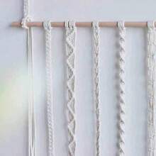 1pc Macrame Wall Art, Handwoven Lace DIY Photo Wall Hanging Tapestry, Bohemian Style Hair Clip Organizer Wall Decor - Comes With 10 Small Wooden Clips