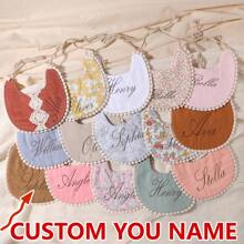 1pc Personalized Embroidery Name Baby Bib, Decorate & Gift For Baby Boy/Girl - Multicolor - View 2