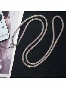 Correa para bolso de hombro desmontable de lujo con cuentas de cristal, correa cruzada de cadena de moda para bolso para mujeres, adornada con cristales para regalos de alta gama para madre, familia, amigos, cumpleaños, vacaciones, adorno para teléfono, cordón para teléfono