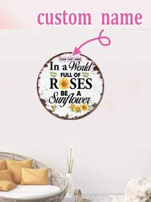 定制个性化花园艺术金属圆形标志，室内外疗愈花园装饰礼物 - 彩色 - 查看 3