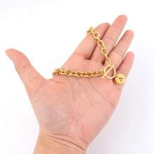 1 件时尚不锈钢心形字母吊坠搭扣链项链女士派对用 - 風格3 - 查看 3