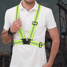 1pc Reflective Safety Vest With Adjustable High Visibility Reflective Strips, Suitable For Night Running, Walking, Cycling