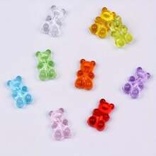 50/100/200pcs Acrylic Gummy Bear Beads, Vibrant Mixed Colors, Glossy Transparent Spacer Beads Suitable For DIY Jewelry Making, 11x16mm - Variety Of Clear Colors, Ideal For DIY Bracelets And Jewelry