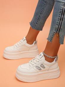 Zapatillas con plataforma para mujer, nuevos zapatos de mujer para primavera/otoño, zapatos casuales blancos con elevador