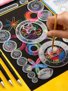 Juego de arte hecho a mano Spirograph de 22 piezas, set de papelería mágica de dibujo, set de reglas mágicas, juguete de dibujo, varios tipos de reglas de dibujo, plantillas de dibujo, patrones mágicos clásicos, regalo de cumpleaños, regalo de recompensa