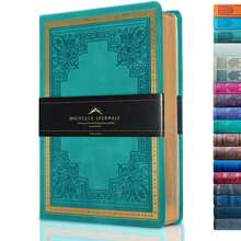 256-Page Lined Notebook,100gsm Paper Thick Diary Journal,Vintage Style PU Leather Hard Cover Notebook With Elastic Band,B6 Size 5.1" X 7.1",School Supplies,Back To School - B6 - View 13