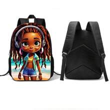 Cartoon Mode Stijl Student Casual Veelzijdige Rugzak, Tiener Dagelijkse Reisrugzak, Meisjes Schooltas