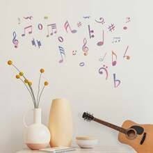 1 Set Of Music Symbol Home Decor Self-Adhesive Transparent Wall Stickers - Black - View 9