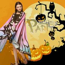 3 Pieces Per Set. Women's Butterfly Wing Shawl + Hair Hoop + Face Mask, A Halloween Costume Accessory Set. Festival Costume Accessories Including A Butterfly-Patterned Cape, An Antenna Headband, And A Lace Hollow-Out Mask. Suitable For Adult Butterfly Wing Costumes With Headpieces And Face Decorations For Christmas Parties. It Can Also Serve As A Birthday Gift, And Is Applicable For Parties, Cosplay, Stage Performances, Etc. - Purple - View 5