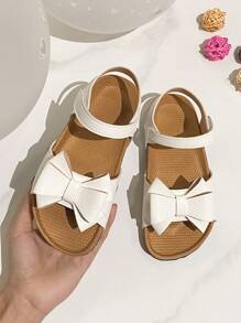 1 Pair Girls Flat Butterfly & Flower Pattern Casual Sandals, Suitable For Spring & Summer - White - View 1