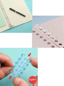 3/6/9/12/15/20/24PCS Colorful Spiral Binder Rings,4/5-Ring Binder Notebook, Plastic Binding Clips,A4/A5/B5 Size, Durable PVC Material -Removable Curl Clips, Suitable For DIY,Loose-Leaf Paper, Office Supplies,Notebooks And Scrapbooks,Back To School,School Supplies