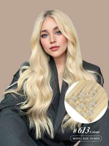 Yilite Hair Extensions Clip Ins 14-20 Inch 7pcs #613 Bleach Blonde Clip In Hair Extensions Human Hair Straight Clip In Hair Extensions Real Human Hair Double Weft (14-20 Inches #613 Bleach Blonde) - S613 - View 2