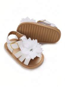 Infant Girls' Summer Rubber Sole Sandals, Princess Style Flower Slippers