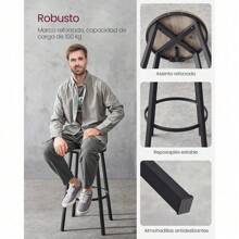 Barstools - Cinza + Preto - Visão 5