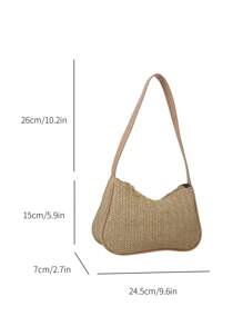 Tropiscape 2025春季新款简约编织腋下休闲通勤单肩包，女士流行编织包，适合海滩、秋季、圣诞节、冬季等各种场合，是理想的圣诞礼物之选。