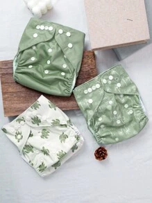 3pcs/Set Seaside Charm Pattern Waterproof Baby Cloth Diaper - Multicolor - View 8