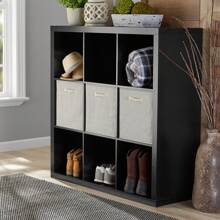 Better Homes & Gardens 9-Cube Storage Organizer, Solid Black - Black - View 4