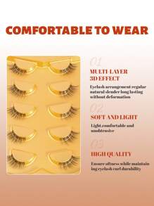 5 Pairs B29 Wispy Cat Eye Natural Short False Eyelashes With Transparent Band, Faux Mink Lashes Strip Lashes, Lashes, Eyelashes, Fake Lashes - Cat Eye Lashes - View 2