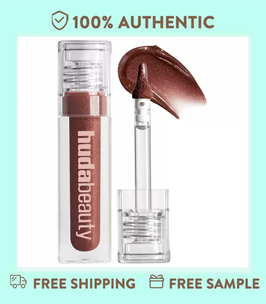 HUDA BEAUTY Lip Gloss Plumper For Fenty Beauty High-Shine Non-Sticky Formula With Vitamin E Lip Filler Effect & Hydrating Gloss 0.13 Oz/3.9 ML-Faux Filler Shiny Non-Sticky Lip Gloss-Size 0.13 Oz / 3.9 ML - She Fire - 查看 1