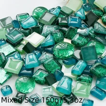 150g/5,3oz Azulejos de Mosaico de Vidro Tamanhos Mistos, Suprimentos DIY para Projetos Artísticos, Acessórios de Artesanato de Decoração para Casa, Suprimentos de Vidro