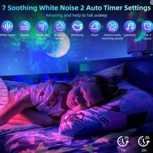 GALAXY ASTRONAUT PROYECTOR – LUZ LED 360° + BLUETOOTH + CONTROL REMOTO - Blanco - Ver 5