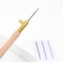 1 pieza Kit de herramientas de costura con mango de madera y cuentas, que incluye 3 piezas de agujas, ganchos de ganchillo, bordado y juego de cuentas, apropiado para bordado DIY, costura, cuentas, mejor opción de regalo para el Día de San Valentín y días festivos