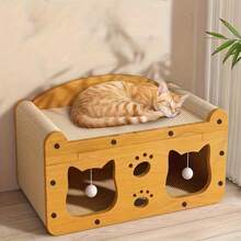Tavoletta per graffiarsi per gatti 2 in 1, tiragraffi per gatti, cuccia per gatti, nido per animali domestici, casa per animali domestici, casa per gatti a tre piani