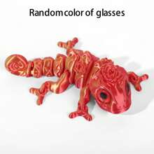 1 pieza/Set de 3 piezas Modelo de camaleón arcoíris degradado impreso en 3D con ojos realistas - Regalo perfecto para amigos y familiares - Decoración de escritorio artística - Miembros flexibles - Apto para fiestas y exhibición al aire libre - Decoración de pecera, ideal para regalos de Navidad y San Valentín (Color de ojos aleatorio) - Multicolor - Ver 14