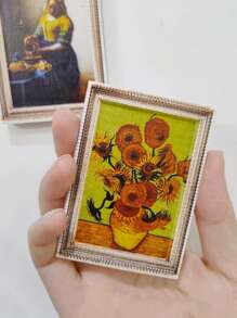 1 件世界名画迷你相框、梵高艺术系列冰箱贴、高端星空创意磁性相框复古 3D 装饰贴纸、旅行纪念品、最佳家居装饰贴纸礼物 - 彩色 - 查看 11