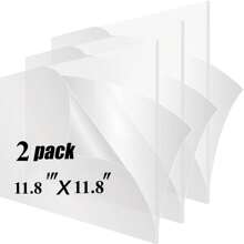 2 块压克力/有机玻璃板 11.8 英寸 X 11.8 英寸 X 0.07 英寸厚铸件，1.8 毫米透明有机玻璃塑料板，用于工艺项目、婚礼空白、切割成徽标、桌号和商业标志。