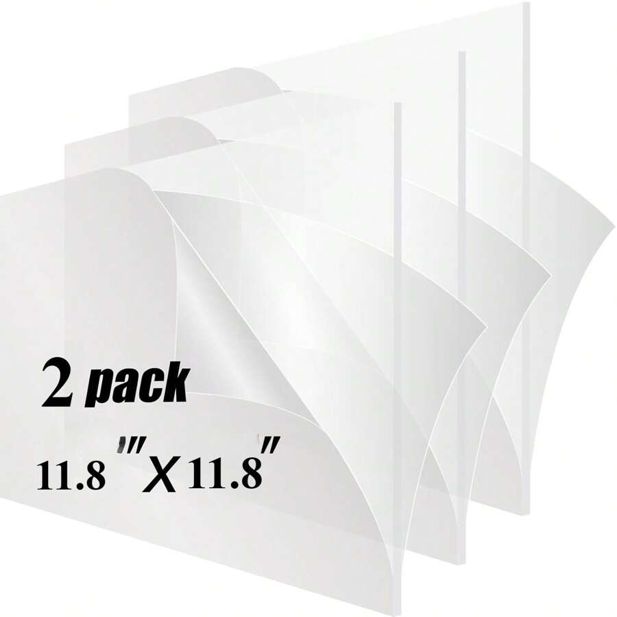 2 块压克力/有机玻璃板 11.8 英寸 X 11.8 英寸 X 0.07 英寸厚铸件，1.8 毫米透明有机玻璃塑料板，用于工艺项目、婚礼空白、切割成徽标、桌号和商业标志。