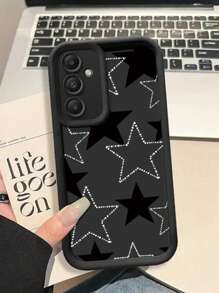 全新高端纹理加厚防摔黑星和白星彩绘手机壳保护套兼容 16/ 16 Pro/ 16 Plus/ 16 Pro Max/ 15 Pro Max、Apple P13、P14、P11、P16 软壳 P12 防摔 XS、XR、7/8P、7/8GES2、Galaxy、Redmi 手机 - 彩色 - 查看 1