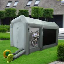 4.2*3*2.5m Portable Inflatable Paint Booth Large Space Inflatable Spray Booth Motorcycle Paint Tent W/Blowers For Paint Booths, Exhibition Events, Outdoor Tents - Dark Colored Green - View 1