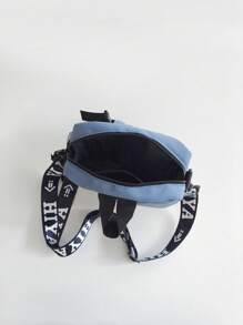 高中生大学新生多功能单肩包单肩包休闲包迷你男士字母图案方形包带包饰，手提包书包适合旅行、大学、运动、通勤