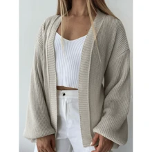 Casaco Tricot Básico Manga Bufante