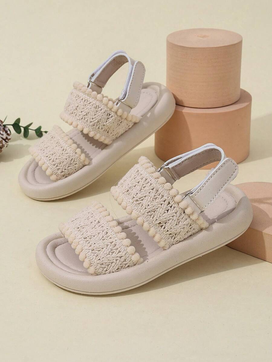 Toddler/Kids Solid Soft Bottom Beach Sandals, Boys Fashion Casual New Style Flat Sandals, Summer - Beige - View 1
