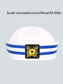 1 Women's Navy Sailor Hat Cosplay Event Party Uniform Performance Beach Yacht Captain Hat - A-hJM - View 8