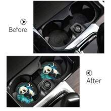 2 件装 海龟鲸鱼动物图案汽车杯垫 时尚速干防滑汽车杯垫 - 均碼 - 查看 6