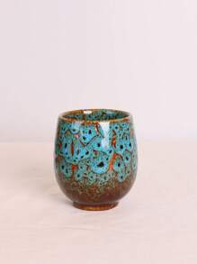 1 件极简主义奢华裂纹釉复古粗陶咖啡杯，创意渐变陶瓷杯，拿铁，冰咖啡杯 - 彩色 - 查看 14