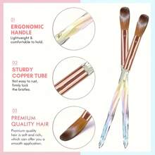 6pcs Acrylic Nail Art Brush Set, Sizes 4/6/8/10/12/14, Suitable For Acrylic Nail Powder Application, Gradient Nail Art Brushes, Applicable For Nail Art, Acrylic Powder And Acrylic Nail Kits, DIY Nail Salon - Multicolor - View 10