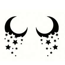 2 bucăți autocolante cu oglindă Star Moon - Adaugă Magic Touch Magic Decorului tău! - o marime - Vizualizare 7