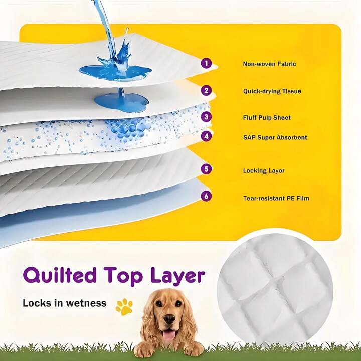 100 Pcs Dog Urine Pads, Leak-Proof And Super Absorbent Dog Urine Pads, Dog Pads With 6 Layers Of Protection, Puppy Training Toilet Pet Pads, Thickened Disposable Toilet Mats For Cats, Pet Urine Pads, Rabbit Puppy Training Pads