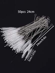 5/10/20/50 超长不锈钢清洁刷、可重复使用的吸管清洁刷、厨房清洁用品、管道清洁器、吸管清洁器，非常适合清洁玻璃硅胶金属吸管和水瓶吸管杯。