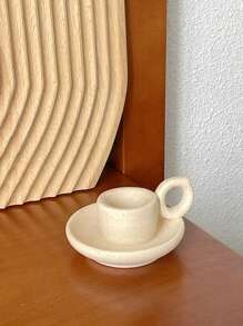 Cirelle 1pc Vintage Plain Ceramic Candlestick Holder, Ceramic Candle Aroma Diffuser Stand, Suitable For Home Decor, Photography Props, Living Room, Coffee Table, Kitchen Dining Table Candle Light Dinner, Holiday Decoration (Ceramic Candle Holder Only, Candles Not Included) Gifts Birthday Graduation